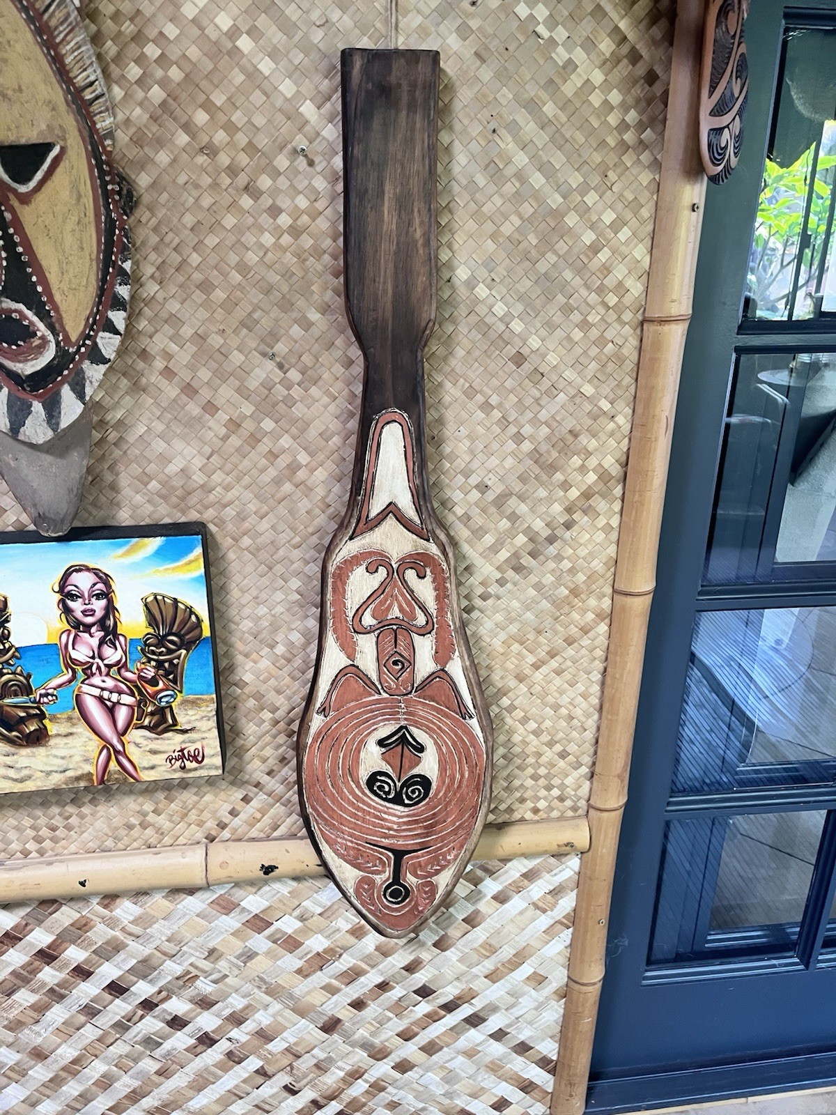 New 3’ PNG Papua New Guinea Style Paddle Tiki bar Decor Oceanic P5