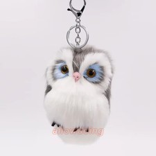 Cute Owl Plush Keychain Big Eye Bird Bag Charm Car Pendant Gift Key Ring