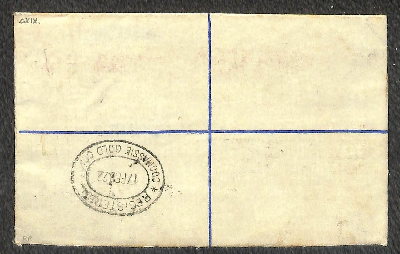 GOLD COAST H&G 9 STATIONERY 70 & 71 STAMPS SUNYANI TO ENGLAND REGISTERED 1922