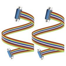 2 PCS 1.6FT DB15 RS232 Serial Extension Cable Male to Female DSUB 15Pin
