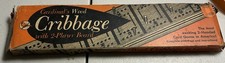 Vintage Wooden Cribbage Board With Wood Pegs-Has Box  Instructions-By Cardinal