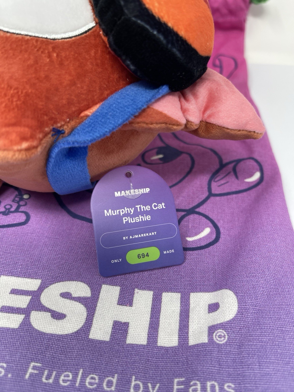 Makeship Murphy The Cat Plushie By AJMarekArt New With Tags & Bag Plush ...