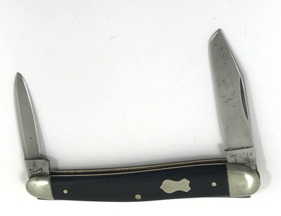 Wester Bros Pen Senator Pocket Knife Smooth Black GERMANY Vintage 3009-LR
