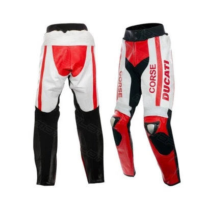 DUCATI Hommes Courses Pantalon de Moto en Cuir Pantalon de Motard en Cuir L, 4XL - Photo 1/2