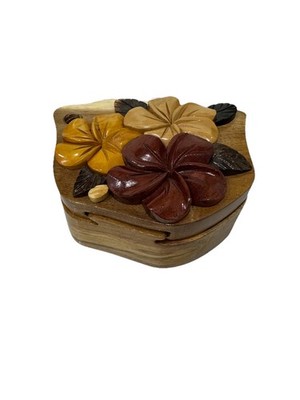 Wooden Jewelry Trinket Secret Box. Orchid Lovers Wooden Puzzle Box. Handmade.