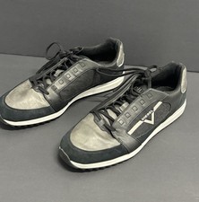 Diesel V-Staffetta S-Fleett Leather Sneakers Shoes Blue   Men  s 10.5