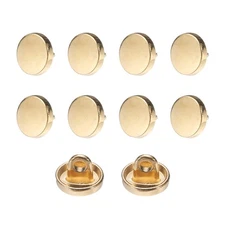 10pcs Metal Round Flat Sewing Buttons 9mm Alloy Button, Rose Gold