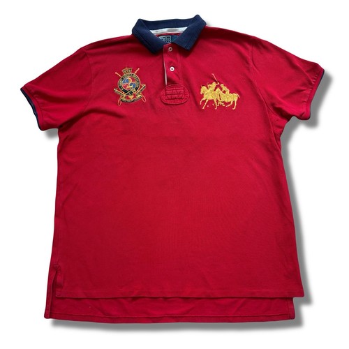 Polo Ralph Lauren Vintage Big Pony Red Number 2 Polo Shirt - Men’s Size UK XL