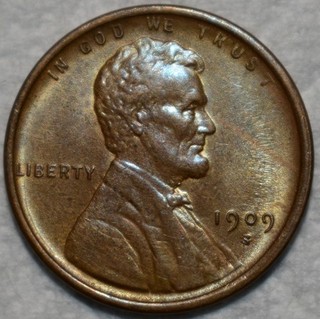 AU UNC 1909 S/S Lincoln Cent Glossy Lightly Toned Key Date!