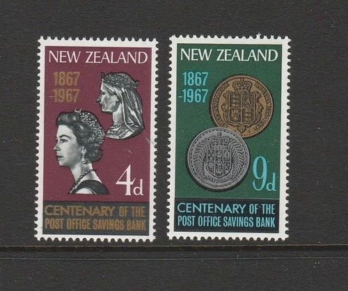 New Zealand 1967 Post Office Savings Bank SG 843-844 MNH