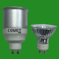 Image of 2x 11W Dimmable GU10 80mm Long Barrel CFL Light Bulbs Reflector 6400K Daylight