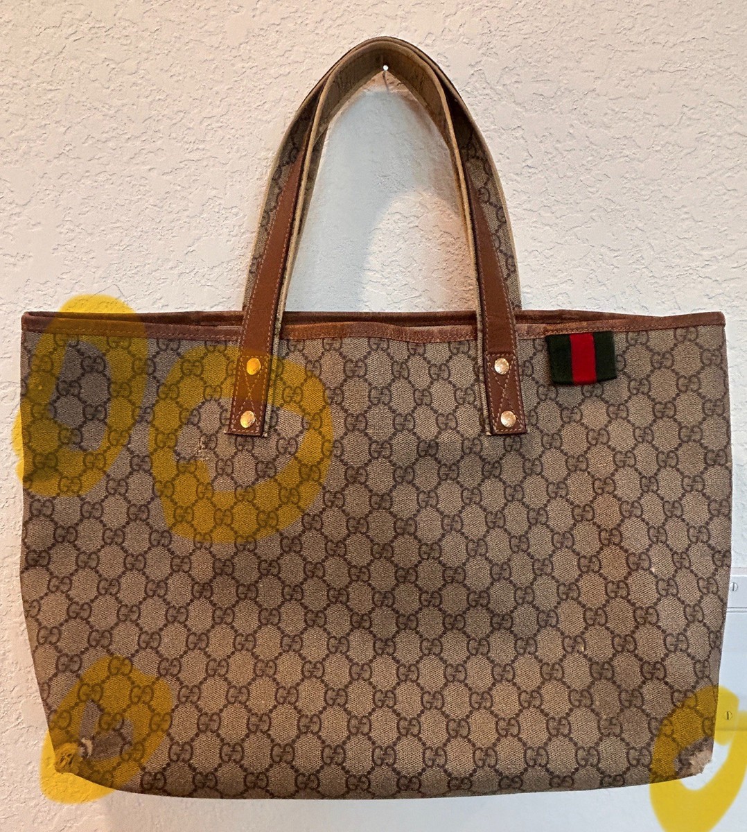グッチ オフィディア シェリーライン　PVC レザー　トートバッグ　ブラウン GUCCI グッチ オフィディア GGトートバッグ 547947 ベージュ