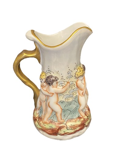 Capodimonte Italy Porcelain Cherub Pitcher - Picture 2 of 8