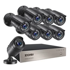 ZOSI 8CH 5MP Lite DVR 1080P Outdoor CCTV Security Camera System Kit Night Vision