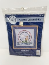 Needles N Hoops I d Rather Be Fishing Counted Cross Stitch Kit 567 Vtg New NOS