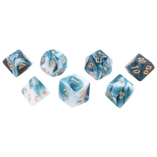 7 Pieces Dice Set Polyhedral Dice Set Role Playing Dices Set for DND4445