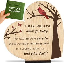 Memorial Plaque for Loss of Loved One Wooden Sympathy English, card