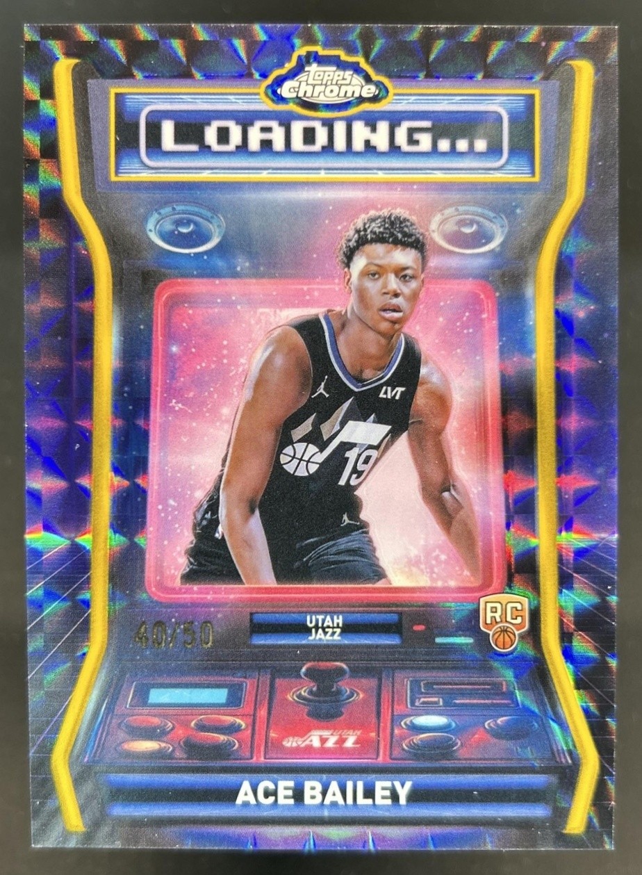 2025-26 Topps Chrome Ace Bailey Loading RC Geometric Gold Refractor #/50 Jazz
