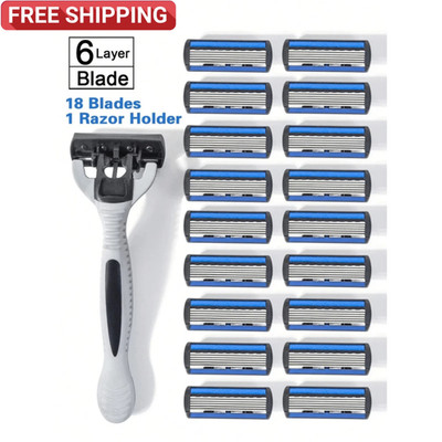 Men's Safety Razor 6 Layer Replaceable Stainles Steel Hair Removal Shaving Blade