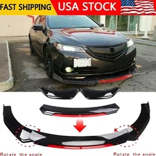 Front Bumper Lip Spoiler Splitter Body Kit glossy  Black For Acura TL