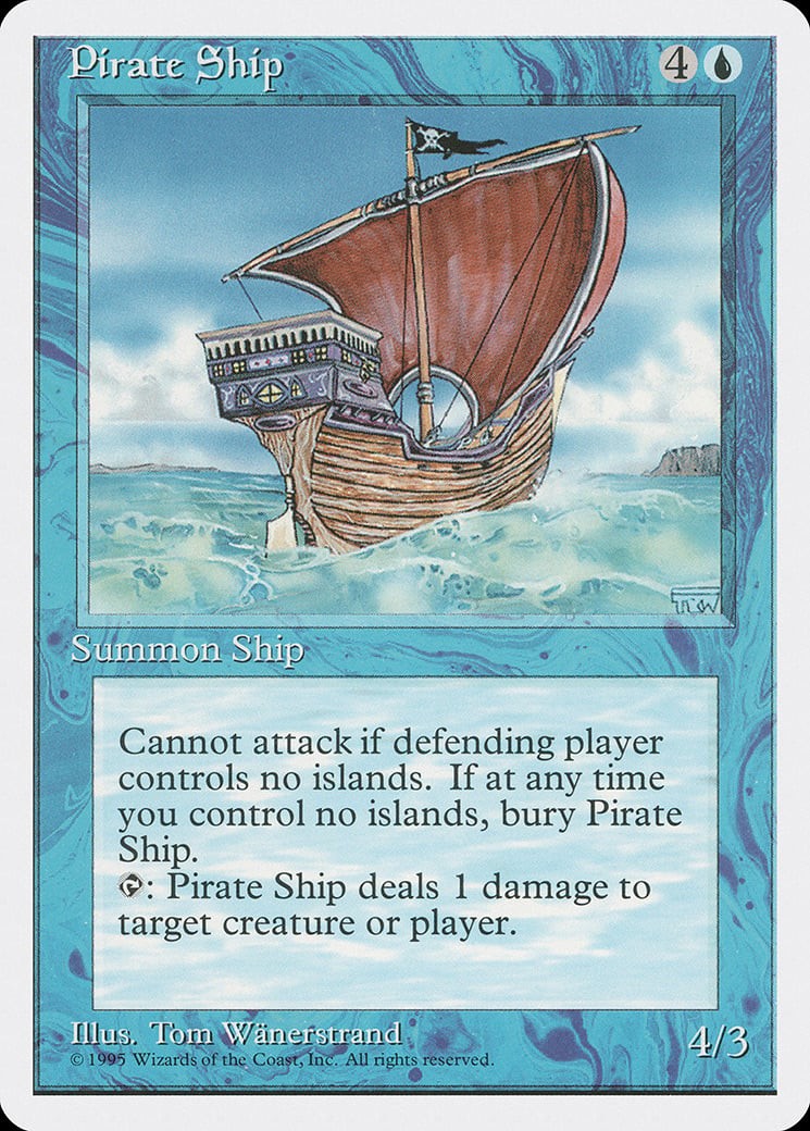 Pirate Ship 4th Edition NM Blue Rare MAGIC THE GATHERING MTG CARD ABUGames