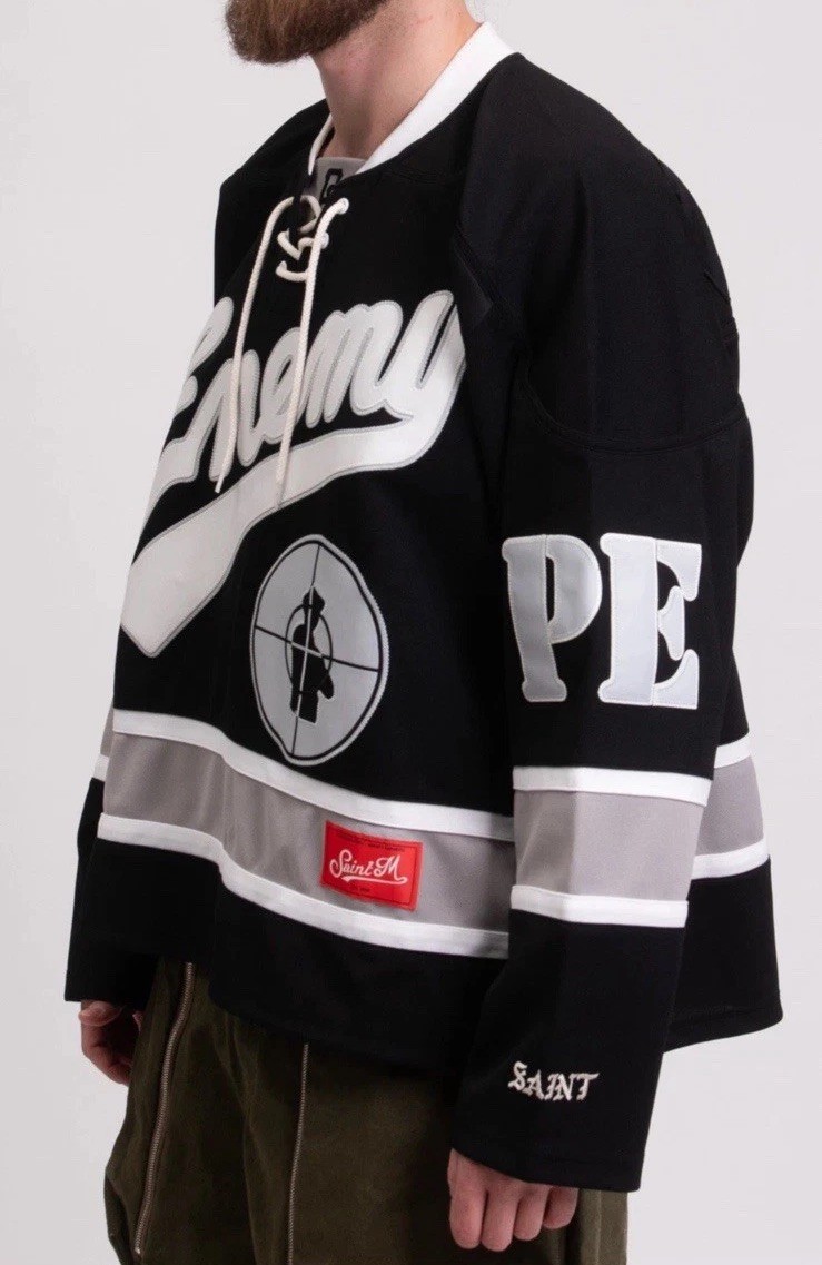 NEW‼️SAINT MICHAEL "Public Enemy" Hockey jersey O/S SM-YS1-0000-C19 Mxxxxxx Mx6 image 7