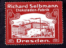 Cinderellas - Poster Stamp - R. Selbmann Chokoladen, Dresden Germany - 41x56mm