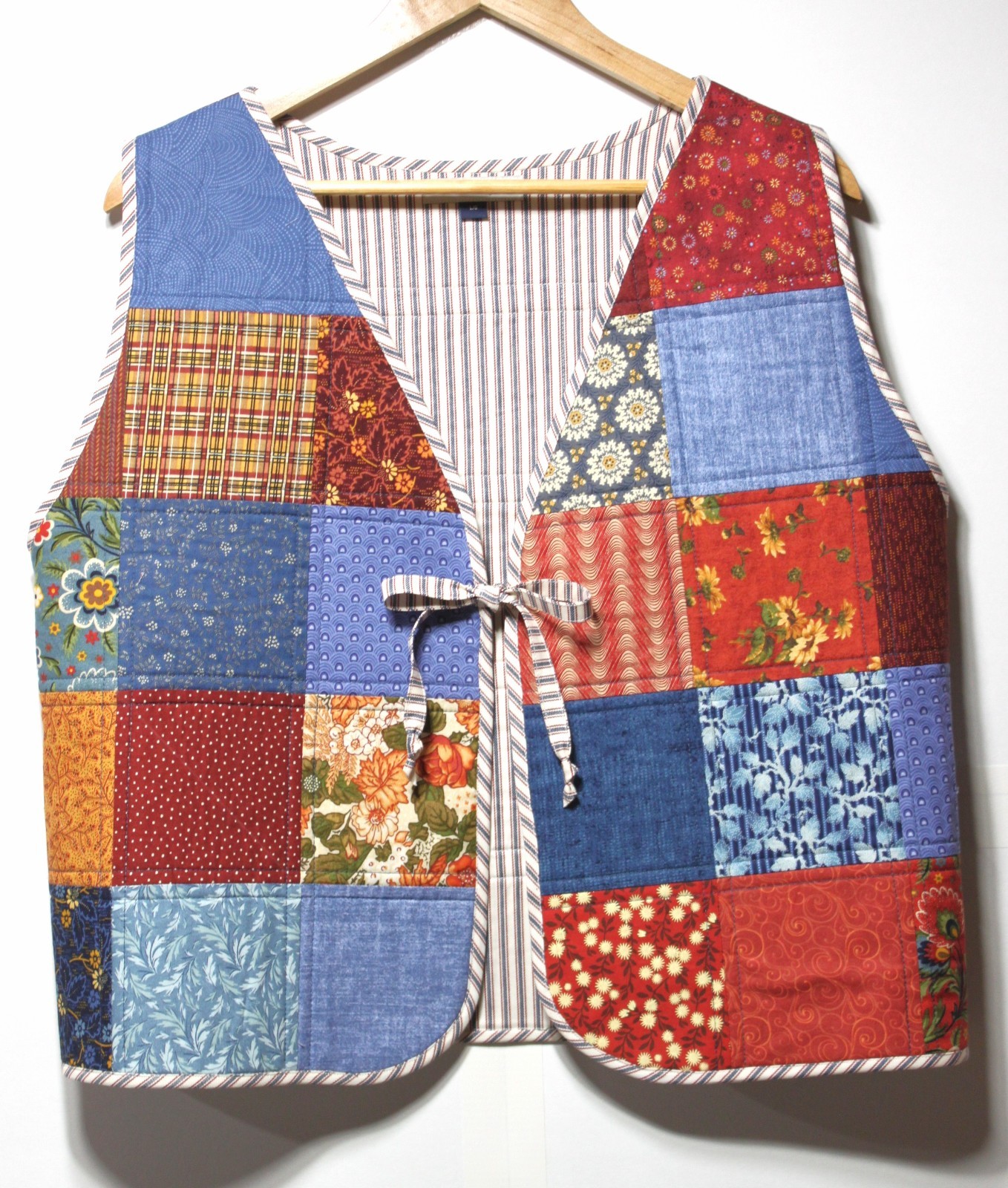 Wm's Quilted Patchwork Handmade Vest Cottagecore … - image 1