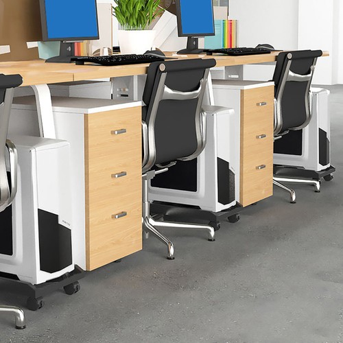 Computer Host Rack Office Mainframe Bracket Cpu Stand with Wheels - 第 3/8 張圖片