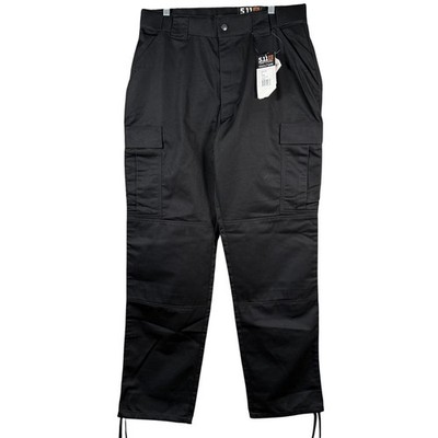 5.11 Tactical Twill TDU Pants Men L Long Black Cargo Teflon Utility Workwear