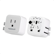 2 Pack Universal Travel Adapter, Ultra Thin International Power Adapter, Europea