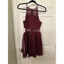 Cocktail dress burgundy ladies size medium 