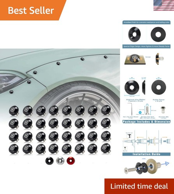 #ad 32 Piece M6 x 18mm Anodized Aluminum Tapered Washer Kit for Widebody Fender ... $47.99