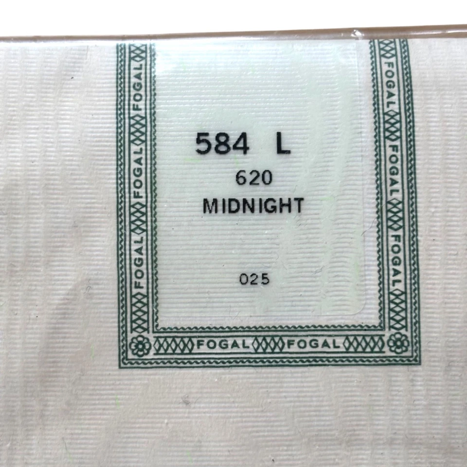 Pantimedias vintage Fogal Linelle 584 L rayas negras medianoche de colección hechas en Francia Foto 4 de 4