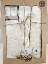 Nipperland Patchwork Organic Cotton 6 Piece Crib Bedding Set Cream