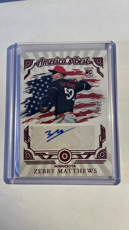 Zebby Matthews 2025 Boys Of Summer America's Best Rookie Red RC Auto 23/75 Twins
