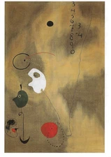 Postcard Joan Miro "The Bill" 1925 Paris, Musee Nat'l d'Art Moderne MINT