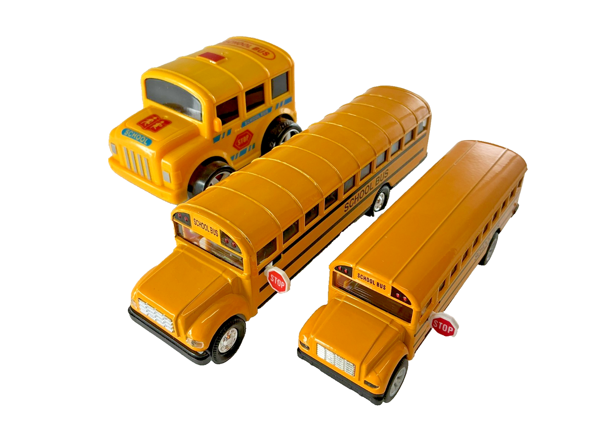 School Bus 3pcs Boy Gift Toy (7 inch, 5 inch, & 360 degrees