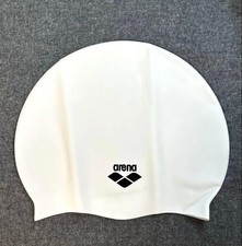 arena silicone swimming cap white