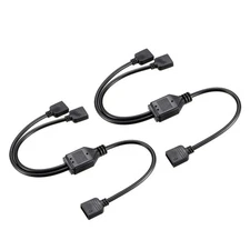 2 Pcs 3 Pin ARGB Splitter Cable for 5050 3528 LED Light Strips Female Connector