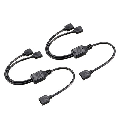 2 Pcs 3 Pin ARGB Splitter Cable for 5050 3528 LED Light Strips Female Connector