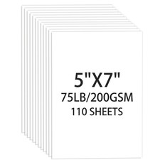 Cardstock 5x7, 110 Sheets, White Card Stock, 5x7 Cardstock Paper, 75lb/ 200gs...