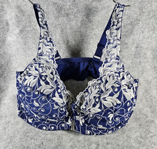 Amoureuse Womens Blue White Lace Full Coverage 25-0598-6 Comfort Support Sz 40D