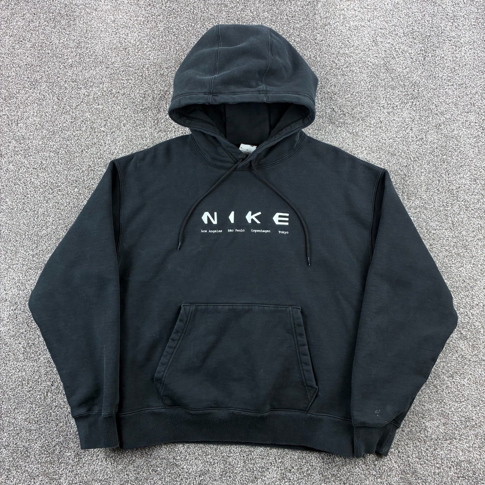 Nike SB City Info Hoodie Mens Medium Black Heavyweight Sweatshirt DV9046-010