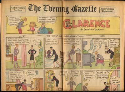 Worcester Evening Telegram Comics 4/4 1928 Clarence; Pa's Son-in-Law
