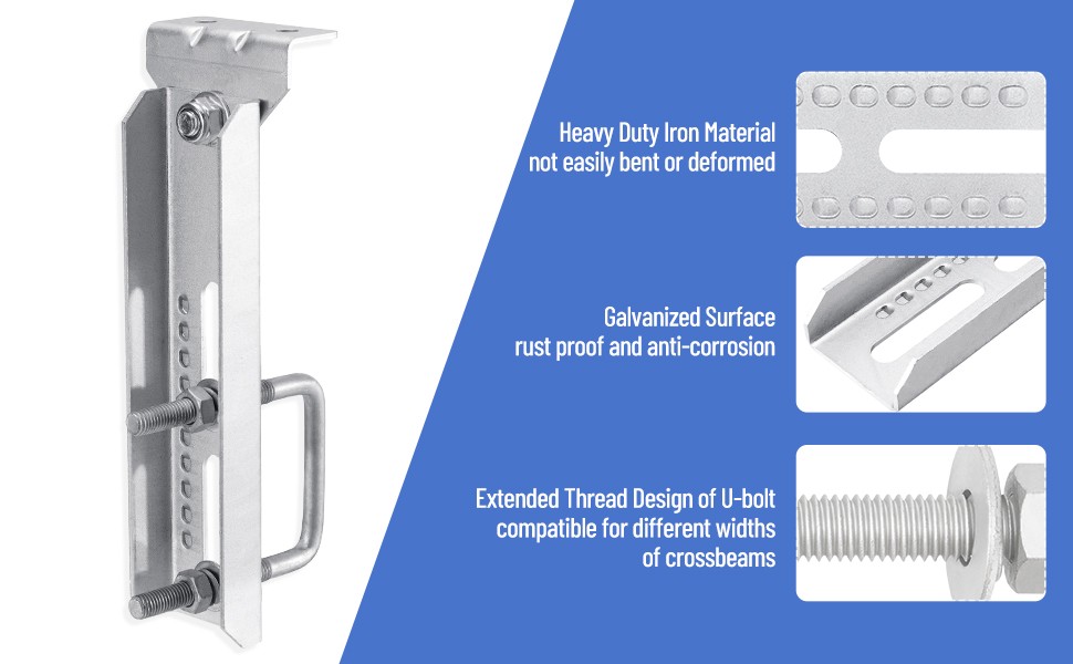 4 Pack 10" Galvanized Swivel Top Bunk Bracket Kit For Boat Trailer 1.5x3、2x3、3x3