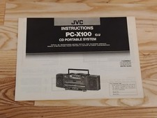 JVC CD COMPACT DISC PORTABLE SYSTEM PC-X100 INSTRUCTION BOOKLET ORIGINAL Manual