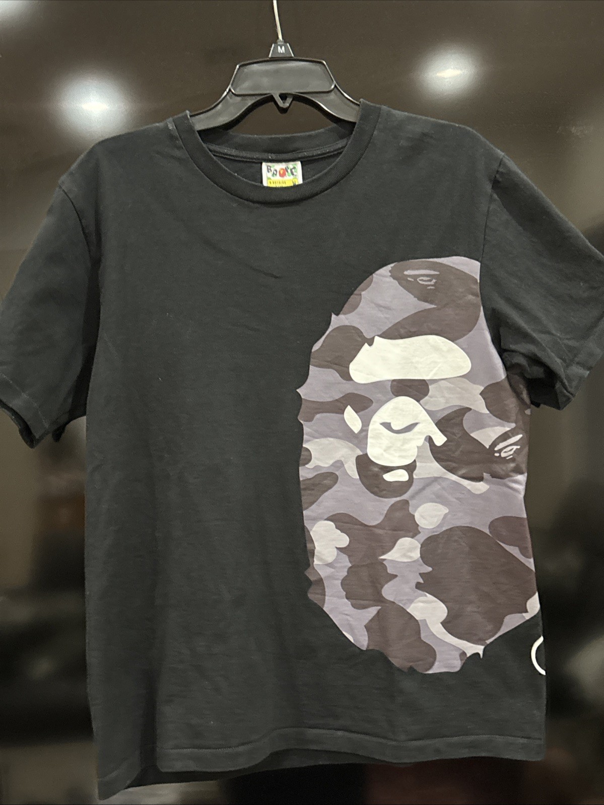 Bape Purple Camo Ape Head Wraparound Graphic Tee Size M