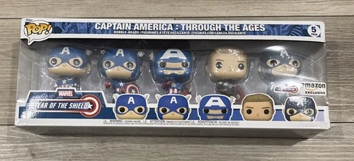 Funko POP! Marvel: Year of The Shield - Captain America Through The Ages 5 Pack,