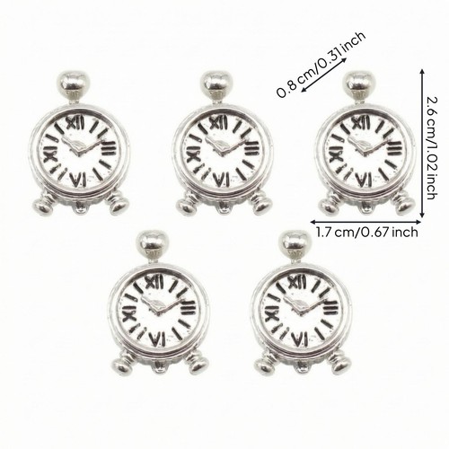 Ensemble De 5 Horloges Miniatures Pour Maison De Poupée, Avec Chiffres Romains, - Picture 3 of 6